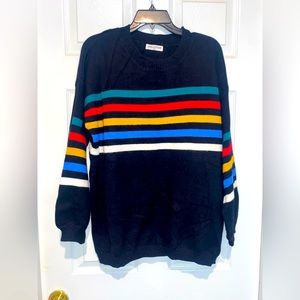 Solution black striped boutique sweater. Size M